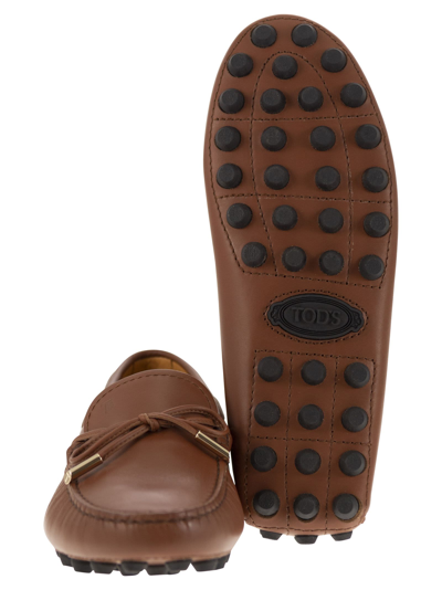 Tod's Brown Smooth Leather Loafers