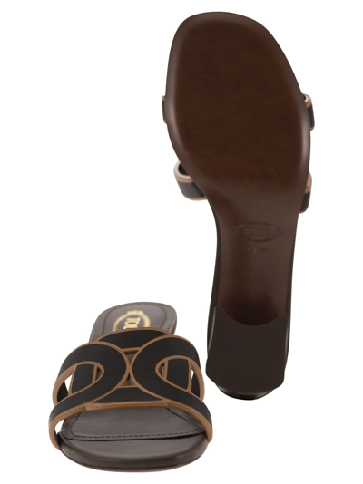 Shop Tod's Leather Heeled Sandal