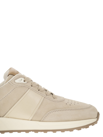 Shop Tod's Suede Leather Sneakers
