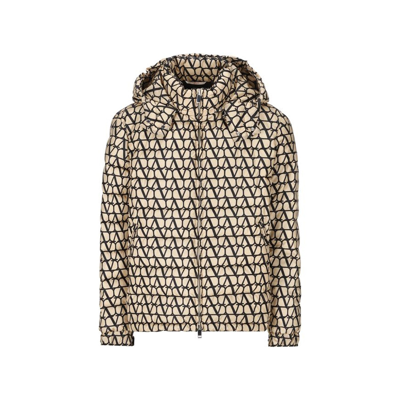 Valentino Down Jacket In Nylon With Toile Iconographe Print