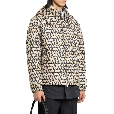 Valentino Down Jacket In Nylon With Toile Iconographe Print