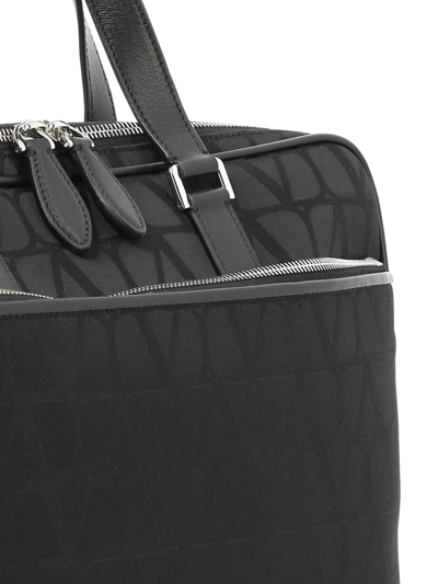 Shop Valentino Garavani Work Bag In Toile Iconographe Technical Fabric
