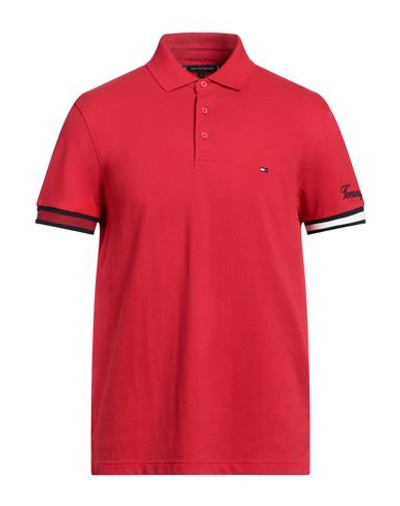 Shop Tommy Hilfiger Man Polo Shirt Red Size L Cotton