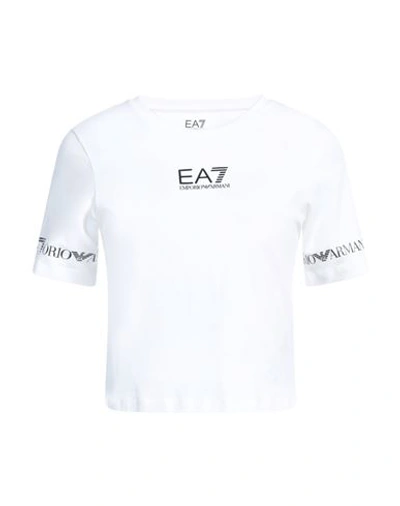 Shop Ea7 Woman T-shirt White Size Xl Cotton, Elastane