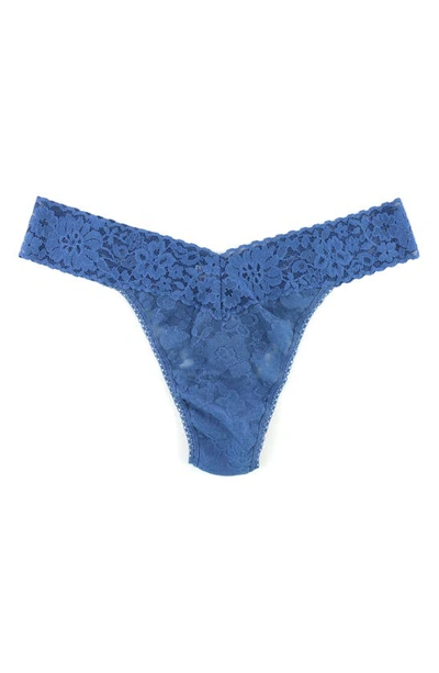 Shop Hanky Panky Daily Lace Original Rise Thong In Storm Cloud Blue