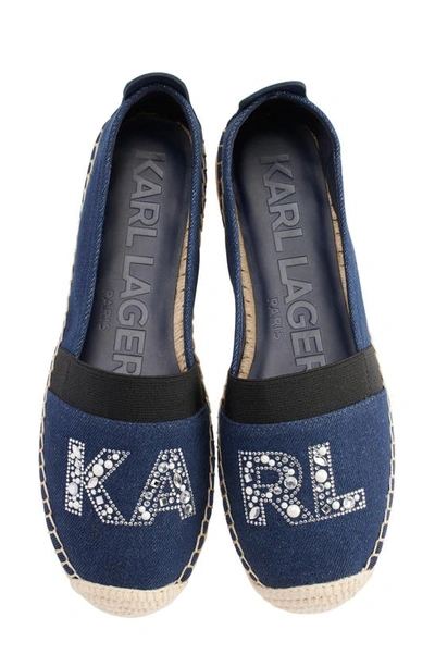 Shop Karl Lagerfeld Manika Espadrille Loafer In Denim/ Navy