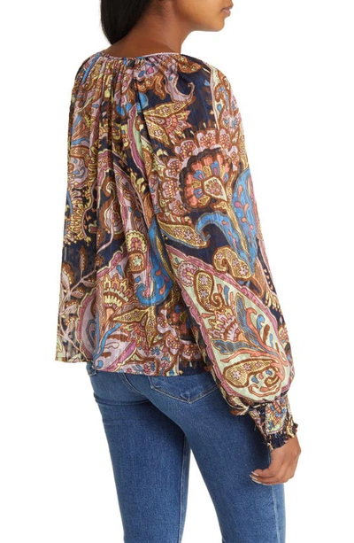 Sanctuary Print Metallic Blouse In Tapestry