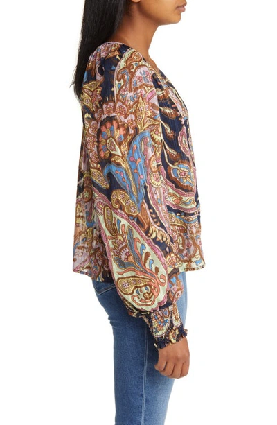 Sanctuary Print Metallic Blouse In Tapestry