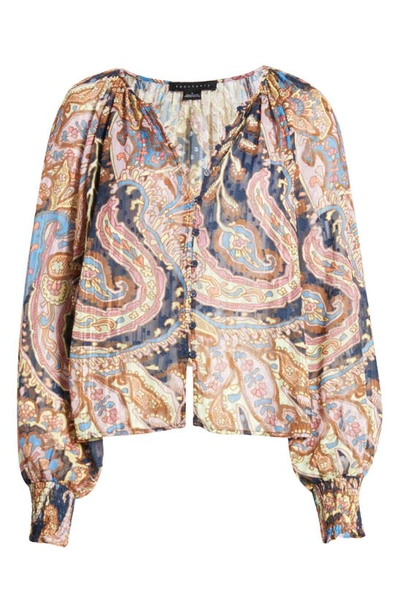 Sanctuary Print Metallic Blouse In Tapestry
