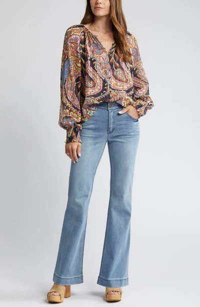 Sanctuary Print Metallic Blouse In Tapestry