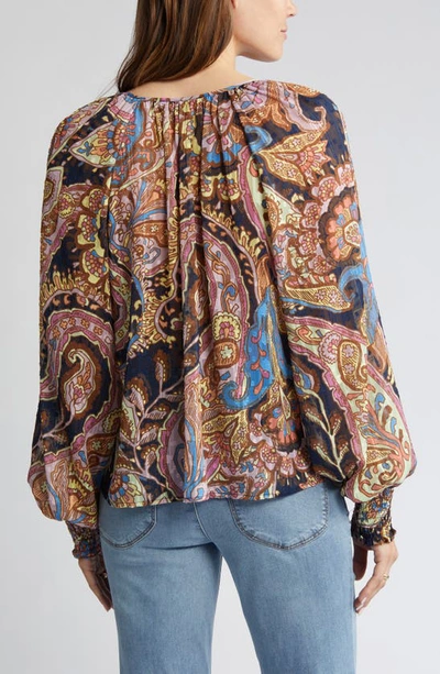 Sanctuary Print Metallic Blouse In Tapestry