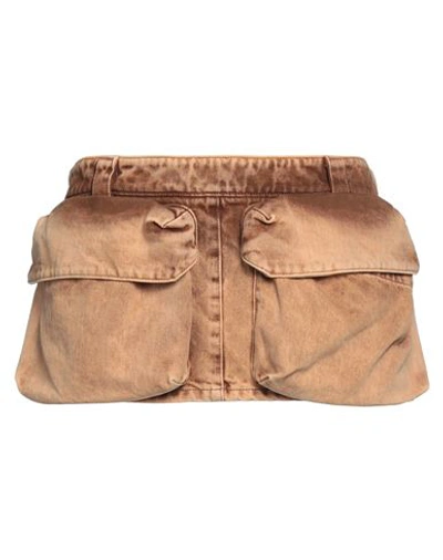 Shop Miu Miu Woman Denim Skirt Brown Size 4 Cotton