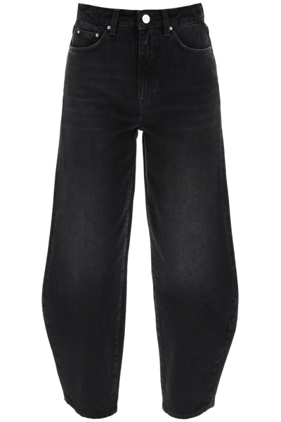Shop Totême Toteme Barrel Leg Jeans In Organic Cotton In Black