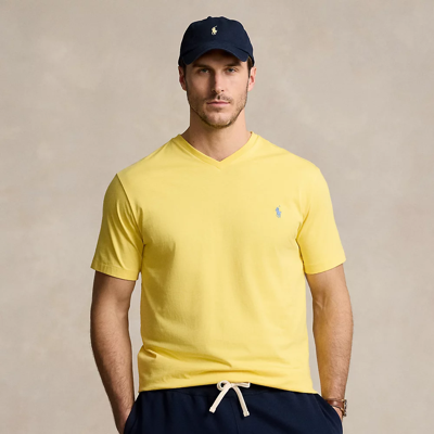 Shop Polo Ralph Lauren Jersey V-neck T-shirt In Oasis Yellow