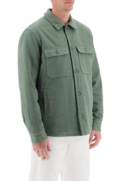 Shop Apc A.p.c. Alessio Padded Overshirt Men In Green