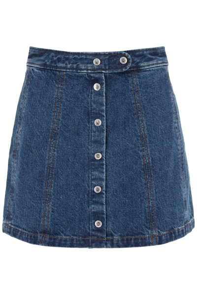 Shop Apc A.p.c. Poppy Denim Mini Skirt Women In Blue