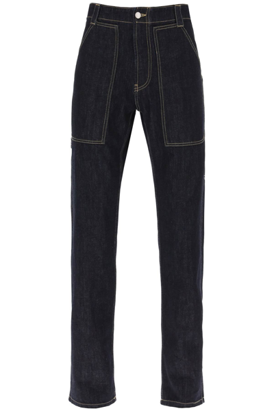 Shop Alexander Mcqueen Loose Jeans With Straight Cut Men In Blue