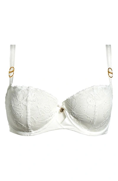 Shop Chantelle Lingerie Orchids Underwire Demi Bra In Milk-lw