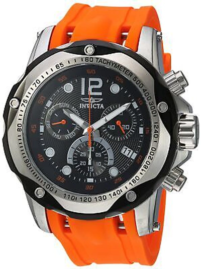 Pre-owned Invicta Men's 20072 Speedway Analog Display Swiss Quartz Orange Watch In Stainless Steel