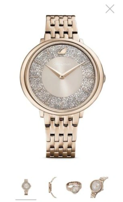 Pre-owned Swarovski Crystalline Glam Rose Gold Wrist Watch Swiss Made Sold Out 1k Crystals