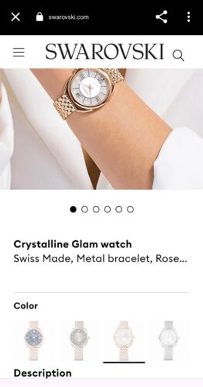 Pre-owned Swarovski Crystalline Glam Rose Gold Wrist Watch Swiss Made Sold Out 1k Crystals