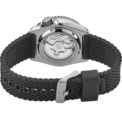 Pre-owned Seiko 5 Blue Dial Srpd93 Automatic Rubber Strap Watch (warranty)