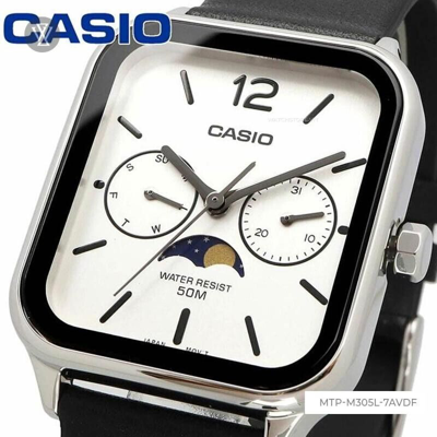 Pre-owned Casio Mtp-m305l-7avdf Analog White Dial Men's Watch