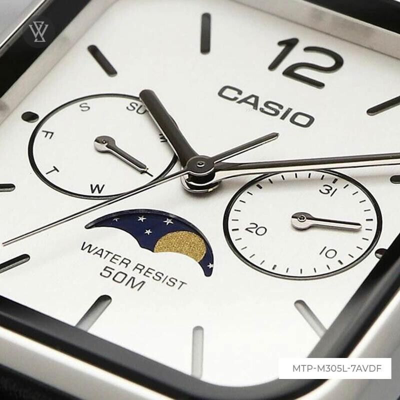 Pre-owned Casio Mtp-m305l-7avdf Analog White Dial Men's Watch