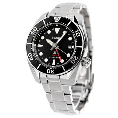 Pre-owned Seiko Prospex Sbpk003 Sumo Gmt Black Dial Scuba Diver 200m Solar Sapphire Watch