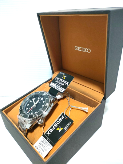 Pre-owned Seiko Prospex Sbpk003 Sumo Gmt Black Dial Scuba Diver 200m Solar Sapphire Watch