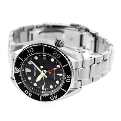 Pre-owned Seiko Prospex Sbpk003 Sumo Gmt Black Dial Scuba Diver 200m Solar Sapphire Watch