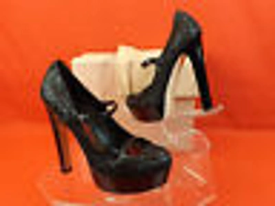 Pre-owned Prada Miu Miu  Black Glitter Patent Leather Spectator Platform Pumps 40.5