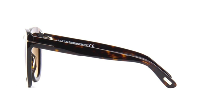 Pre-owned Tom Ford Izzi Ft 0845 Dark Havana/brown Shaded (52f) Sunglasses