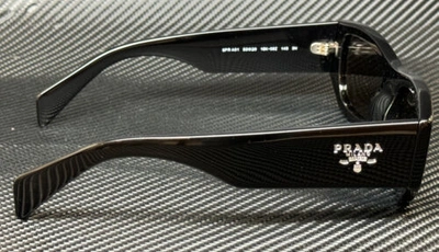 Pre-owned Prada Pr A01s 16k08z Black Dark Grey Unisex 53 Mm Sunglasses In Gray