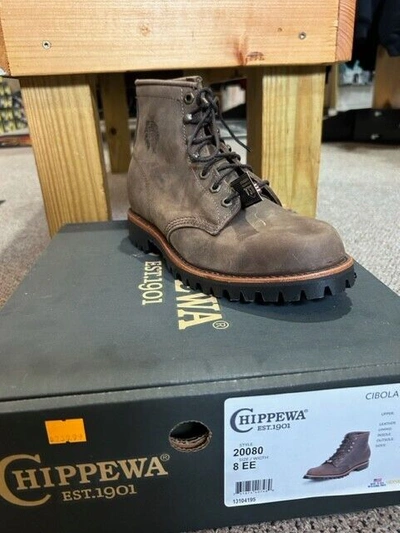 Pre-owned Chippewa 6" Lace Up Work Boots (available In Wide) In Brown