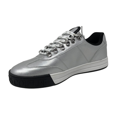Pre-owned Versace Jeans Couture Nwb Men's  Court Trainer Sneakers, 9, Silver