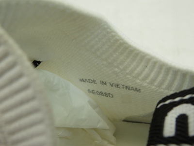 Pre-owned Miu Miu Prada 5e088d White Knit Mesh Black Logo Bungee Sock Sneakers 36.5