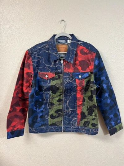 Pre-owned Levi's Bape X  Multi Color Trucker Jacket In Multicolor