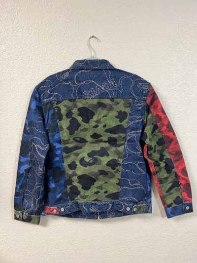 Pre-owned Levi's Bape X  Multi Color Trucker Jacket In Multicolor