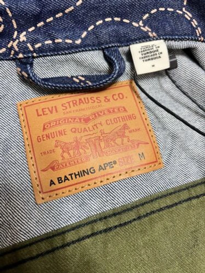 Pre-owned Levi's Bape X  Multi Color Trucker Jacket In Multicolor