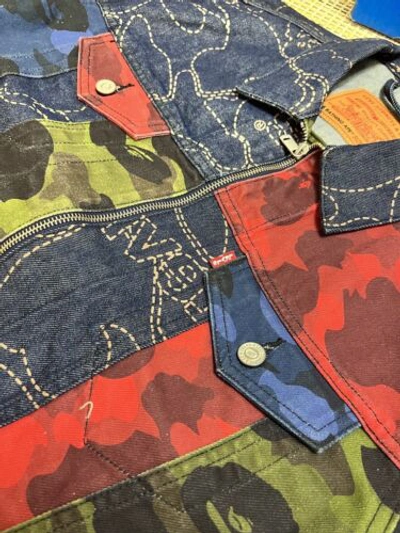 Pre-owned Levi's Bape X  Multi Color Trucker Jacket In Multicolor