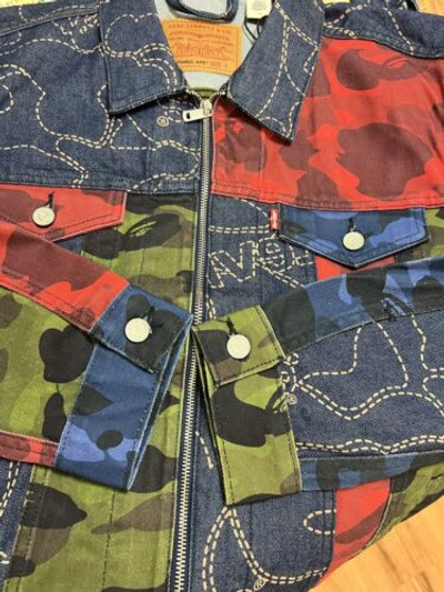 Pre-owned Levi's Bape X  Multi Color Trucker Jacket In Multicolor