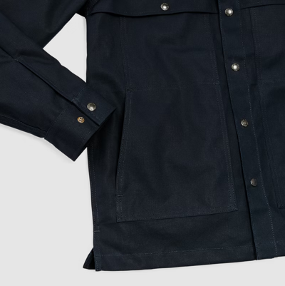 Pre-owned Filson Dry Tin Cloth Jac Shirt Navy Dark Blue Mens Jacket
