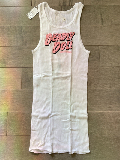 Pre-owned Chrome Hearts Deadly Doll Rib Tank White Size Small 100% Authentic ?✅