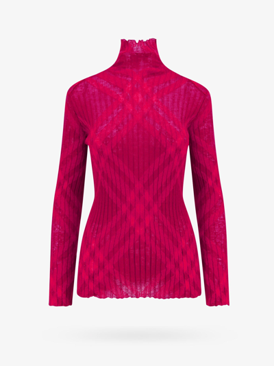 Shop Burberry Woman Sweater Woman Pink Knitwear