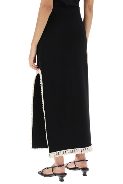 Shop By Malene Birger Gabie Maxi Skirt With Crochet Trims Women In Black