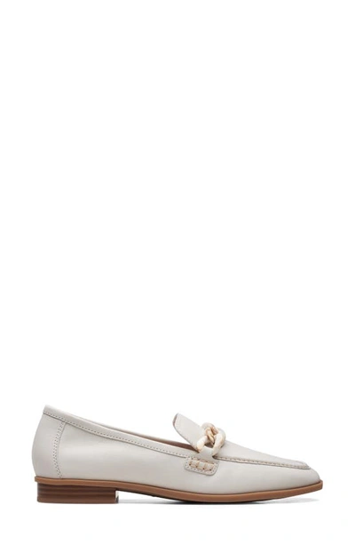 Clarks Sarafyna Iris Loafer In White Leather