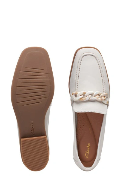Clarks Sarafyna Iris Loafer In White Leather