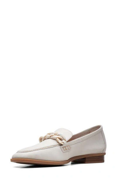 Clarks Sarafyna Iris Loafer In White Leather