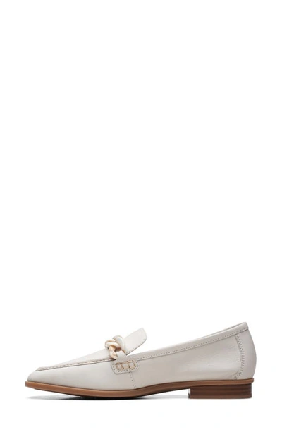 Clarks Sarafyna Iris Loafer In White Leather